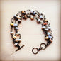 Natural Agate Triple Strand Bracelet 804k
