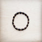 **Wood with gold accent beaded bracelet 807ss