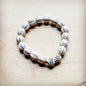 **White Turquoise Melon Beaded Stretch Bracelet 809h