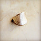 Matte Gold Electroplate Cuff Ring 012b