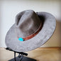 Cognac w/ Turq Slab Leather Band + Choice of Boho Hat 985r