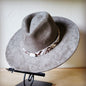 Gold Aztec Turquoise Slab Leather Band w/ Choice of Boho Hat 985n
