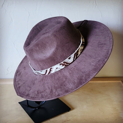 Gold Aztec Western Leather Band w/ Choice of Boho Hat 985e