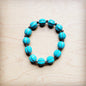 **Turquoise Blue Melon Beaded Stretch Bracelet 809g