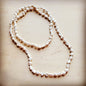 Boho Beaded Layering Necklace in White Turquoise 254q