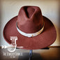 Boho Western Felt Hat w/ Choice of Leather Hat Band w/ Turquoise Slab-Brown 980h