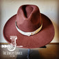 Boho Western Felt Hat w/ Choice of Leather Hat Band w/ Turquoise Slab-Brown 980h