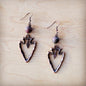 Copper Arrow Earrings w/ Genuine Picasso Jasper Beads 225q