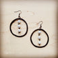 Western Copper Hoop Earrings w/ Glass Pearl Beads 217h