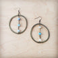 Western Copper Hoop Earrings w/ Amazonite Beads 200r