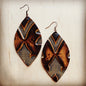 **Leather Oval Earring-Brown Laredo 203j