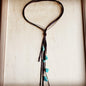 Leather Lasso Necklace with Turquoise Accents 251r