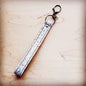 **Embossed Leather Key Chain Strap Oyster Paisley 701c