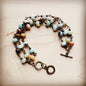 Amazonite Triple Strand Beaded Bracelet 805f