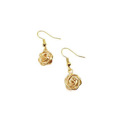 Rosette gold earrings