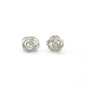Rosette silver stud earrings
